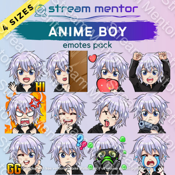 anime boy emote pack